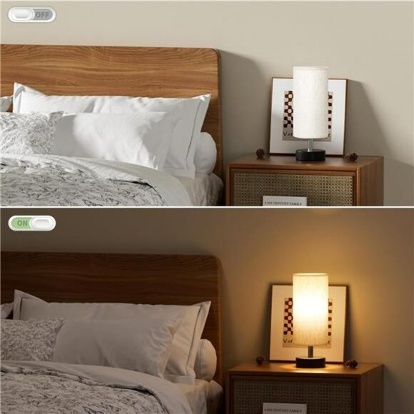 Small Table Lamp for Bedroom Nightstand Minimalist Desk Lamp for Living Room - Picture 6 of 7